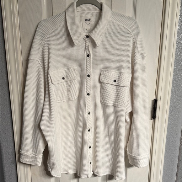 aerie Tops - Aerie women’s White Waffle Knit Jacket shirt